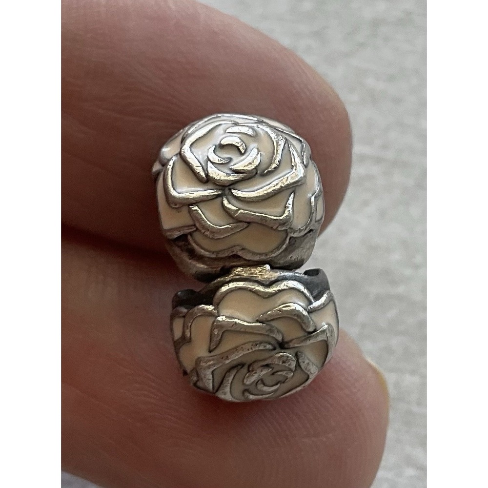 Pandora Rose Garden enamel clip charm ALE 925 Sterling Silver - Picture 2 of 5